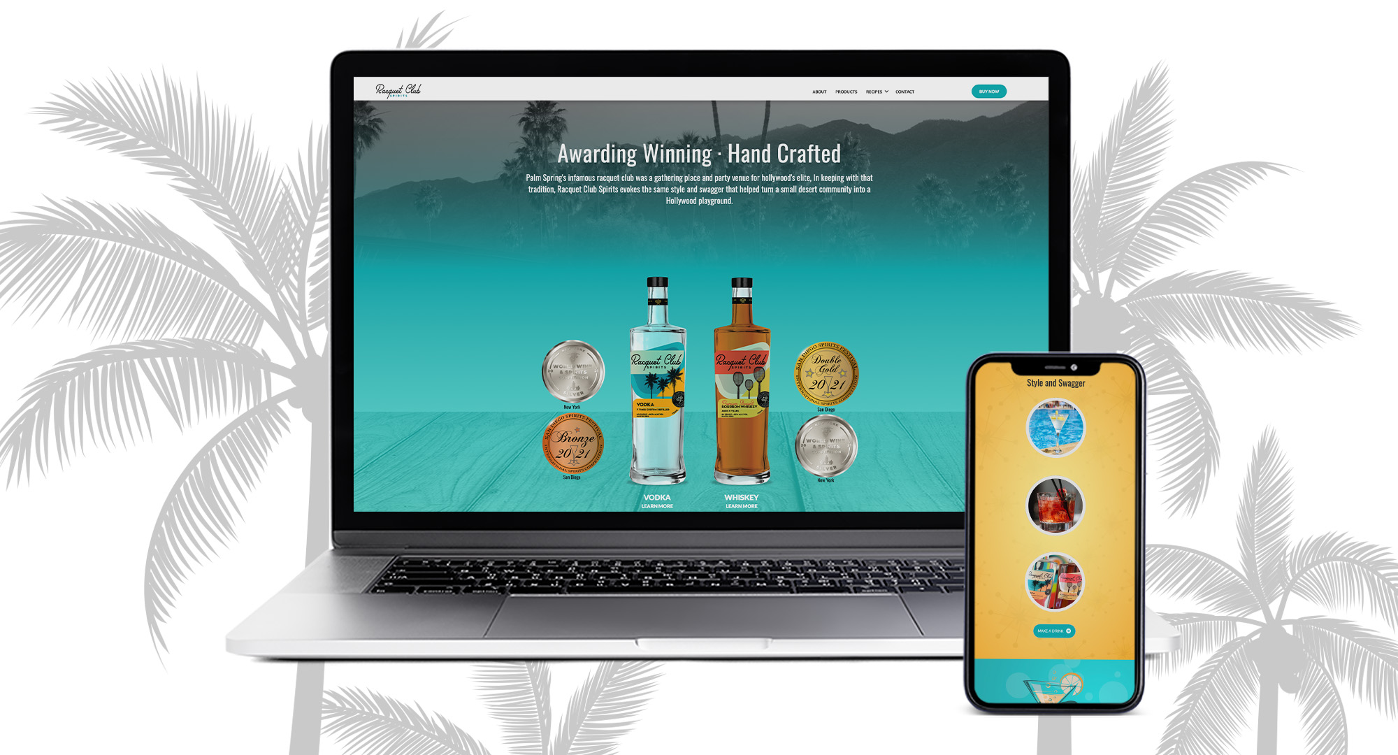 Spirits Label Website Design for Racquet Club Spirits