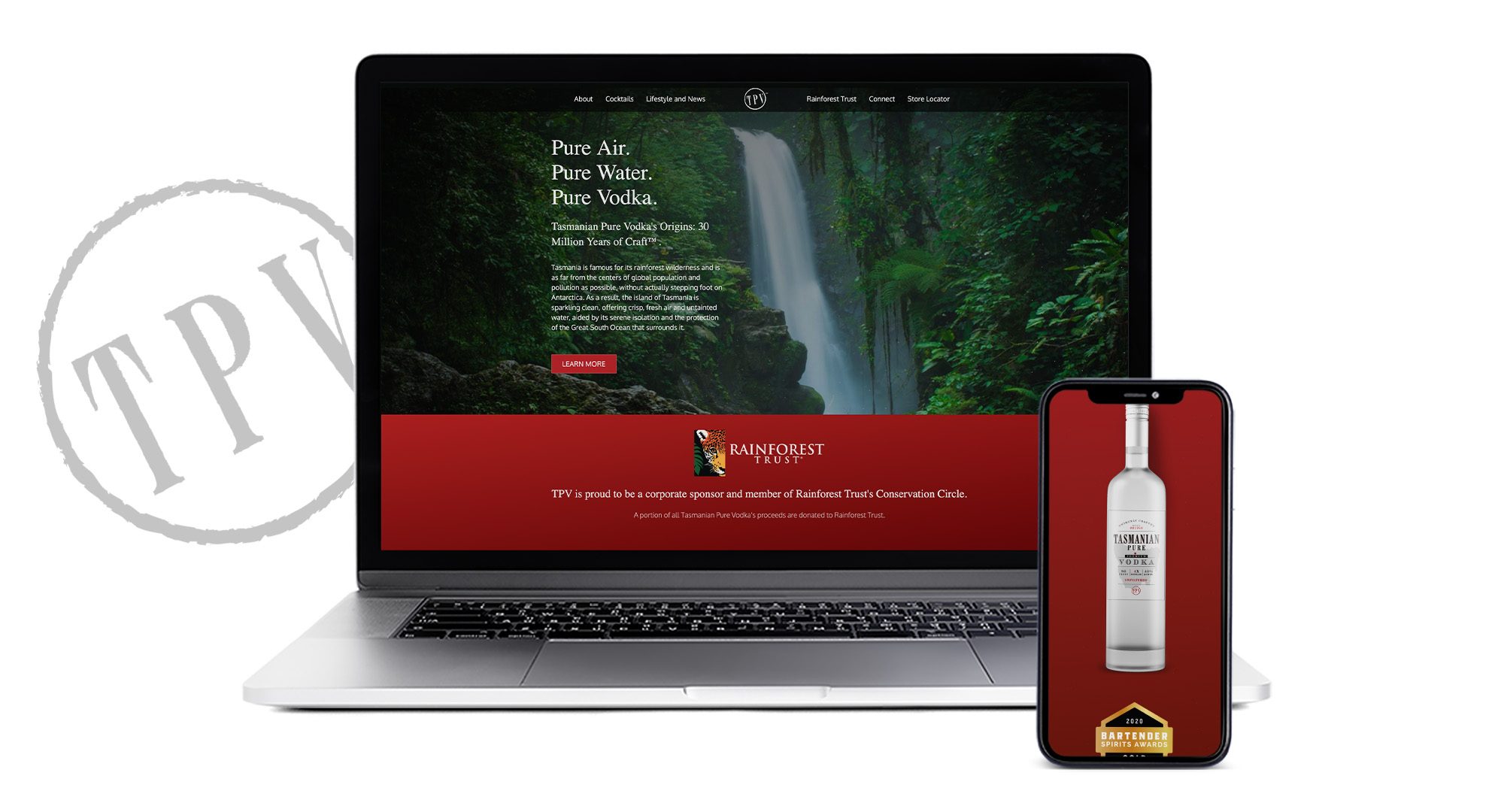 Spirits Website Design for Tasmanian Pure Vodka