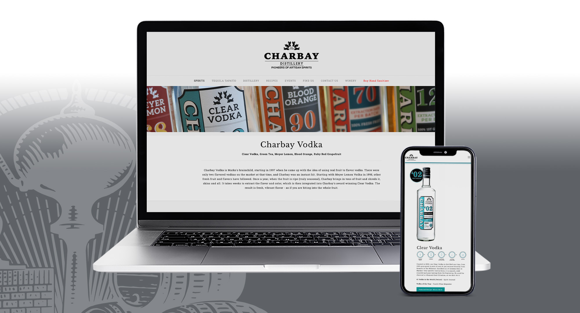 Distillery Website Design for Charbay Vodka